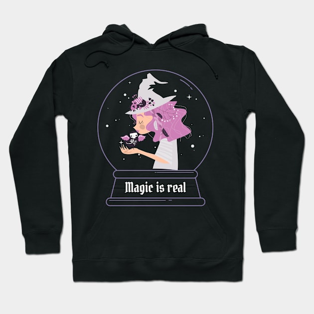 Cute Halloween Witch, Magic is Real, Hoodie by Am I Dreaming : Design by Marlene Lopez